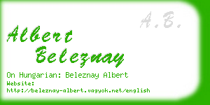 albert beleznay business card